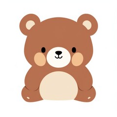 Cute cartoon bear character with a round shape, simple features, and a friendly expression, perfect for children's designs or adorable illustrations.