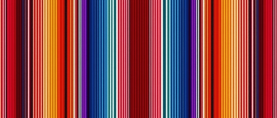 Blanket stripes seamless pattern. Background for Cinco de Mayo party decor or ethnic mexican fabric pattern with colorful stripes. Sarape design