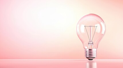 A glowing light bulb on a soft pink background symbolizes creativity.