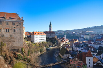 Obraz premium historische Burg und Schloss Krumau an der Moldau - Tschechien