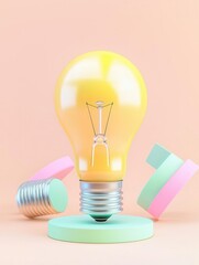 Colorful light bulb showcasing modern design and creativity.