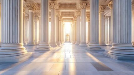 Classical and Modern Architecture with Warm Tones