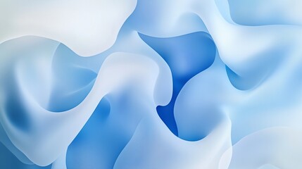 Obraz premium A serene abstract design featuring soft, flowing blue and white shapes that blend seamlessly into each other, with subtle variations in color and texture.