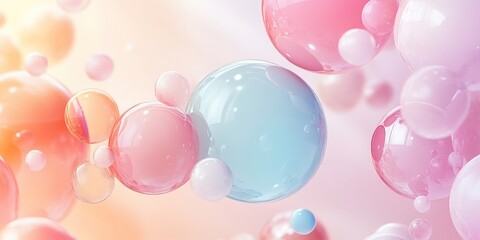 Pastel Spheres Float Gently in a Soft Background