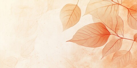 Delicate orange leaves on a textured background