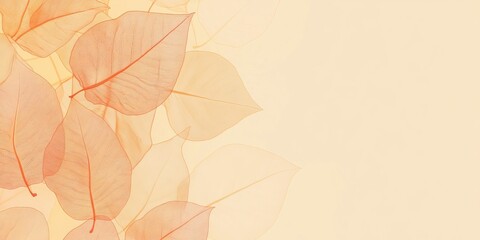 Delicate Translucent Leaves on a Pale Background