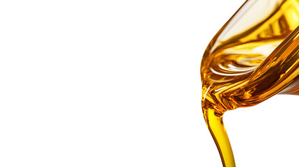 A High-resolution photograph of golden oil dripping ,isolated, on a Transparent Background 
