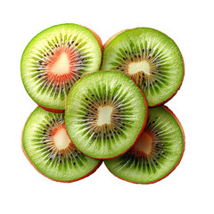 Fototapeta premium Sliced fresh green zucchini isolated on a transparent background