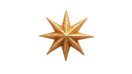 A Gold glittering star cutout in a PNG file with, on a Transparent Background 
