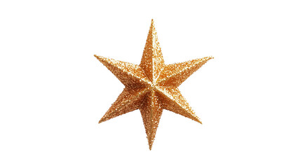 A Gold glittering star cutout in a PNG file with, on a Transparent Background 