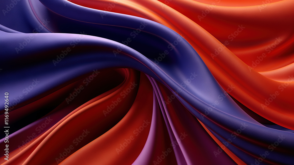 Poster vibrant abstract blue and purple waveform with fluid motion and colorful gradients