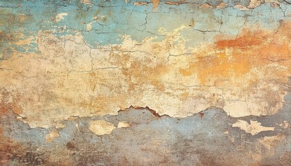 Obraz premium Textured Antique Wall Weathered Painted Plaster Cracked Vintage Surface Background