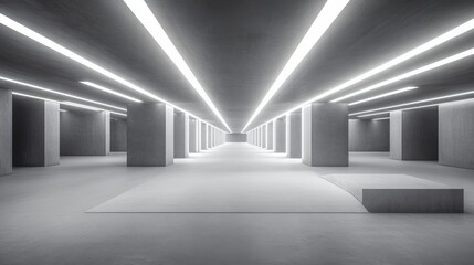 Fototapeta premium Modern Architectural Space with Smooth Concrete Surfaces