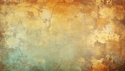 Distressed Vintage Wall Texture Grunge Cracked Aged Yellow Brown Beige Background