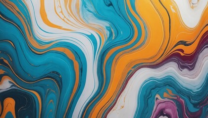 Abstract marble background with bright multicolor veins