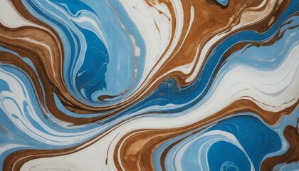 Abstract marble background with brown and blue hues