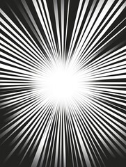 Obraz premium Abstract Black and White Radial Lines Design