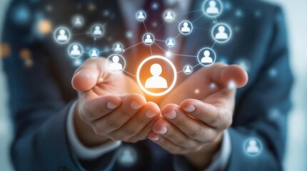 Fototapeta premium Network connection people icons
