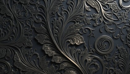 Dark metallic grey with intricate light gradients