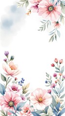 Fototapeta premium Watercolor flowers background