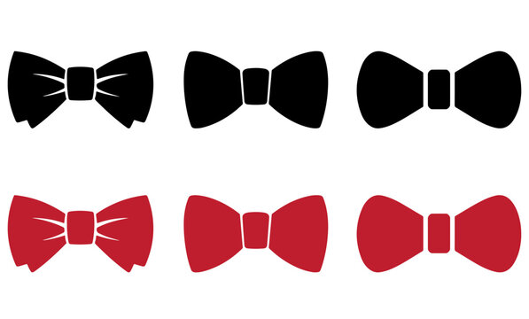 Bow Tie Icons Set bow tie silhouette on white background