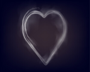 Transparent smoke heart shape with a soft, ethereal design, perfect for love and romantic themes.
