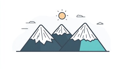 Three Snowy Mountains Under a Sunny Sky