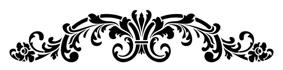 Baroque ornament for design. Decorative stencil for applying paint and decorative coatings. Interior and exterior design, fabric and furniture decoration. Plotter or laser cutting.