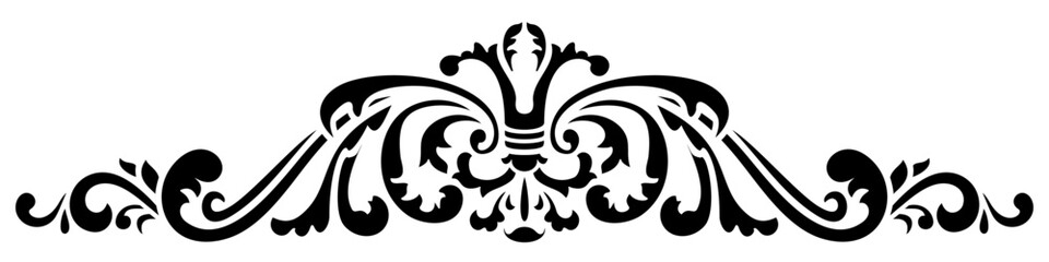 Baroque style ornament. Decorative stencil for applying paint and decorative coatings. Interior and exterior design, fabric and furniture decoration. Plotter or laser cutting.