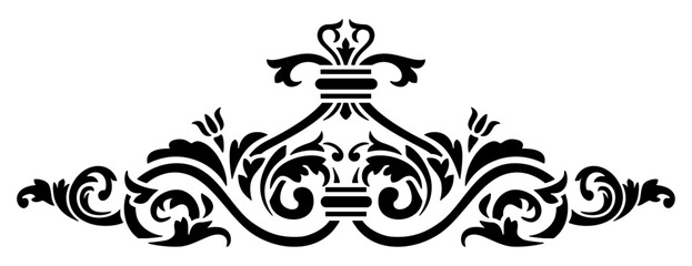 Decorative element for interior design. Decorative stencil for applying paint and decorative coatings. Interior and exterior design, fabric and furniture decoration. Plotter or laser cutting.