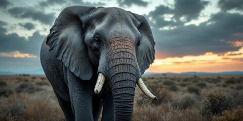 Fototapeta premium Concept photo of an elephant with space for text