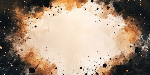 Abstract Beige Brown Black Watercolor Splashes Background