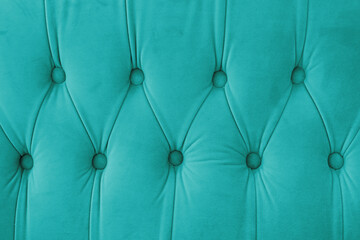 Capitone, diamond checkered soft fabric textile decorative background with buttons. Classic retro...