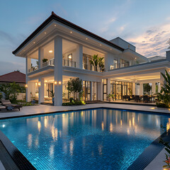 Luxurious modern house with modern architectural design
