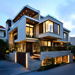 Luxurious modern house with modern architectural design