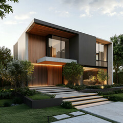 Luxurious modern house with modern architectural design © Sabbir
