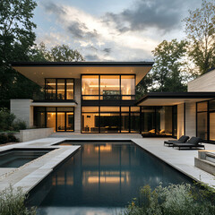 Luxurious modern house with modern architectural design