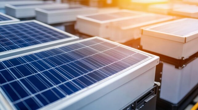 Close-up of Renewable Energy Storage Systems in Lab Setting