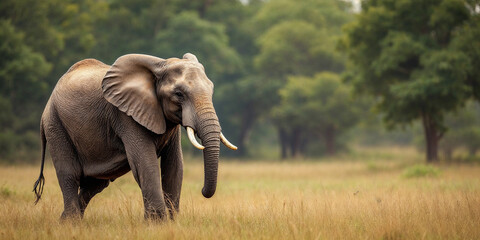 Fototapeta premium Concept photo of an elephant with space for text