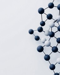 Obraz premium Abstract molecular structure in black and white