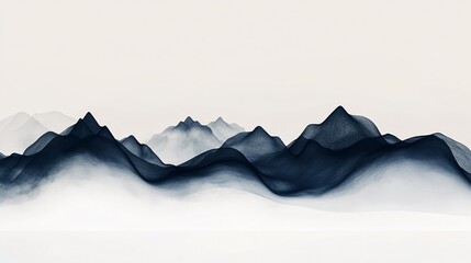 Abstract Mountain Landscape in Soft Colors