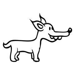 Dog Standing Cute Fun Little Happy Puppy Pet Funny Design Lover Art Vector Illustration Card T-Shirt Poster Sticker Graphic Print Decorative Drawing Isolated Logo Decoration Symbol Creative Cool Style