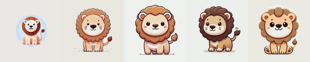 collection of cute and lion vectors