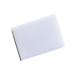 A simple blank card placed isolated on white/transparent background png, perfect for various creative projects. Ideal for showcasing designs, messages, or concepts.