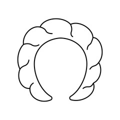 line drawing, coloring book, hair hoop, hairstyle, hairdresser, hairpin, beauty, fashion, isolated, icon, white background, black line, vector illustration, lineart