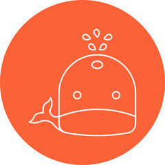 Whale Face icon single vector illustration