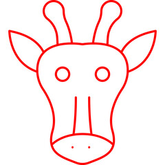 Giraffe Face icon single vector illustration