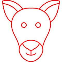 Kangaroo Face icon single vector illustration