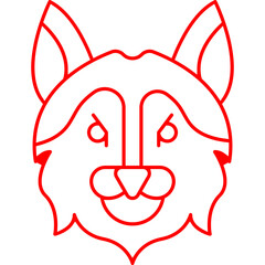 Wolf Face icon single vector illustration