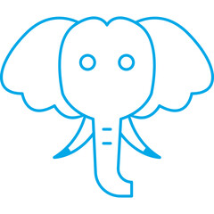 Elephant Face icon single vector illustration